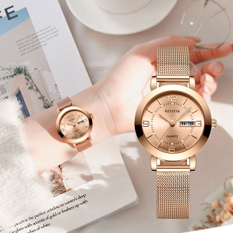 A simple waterproof luminous watch for ladies