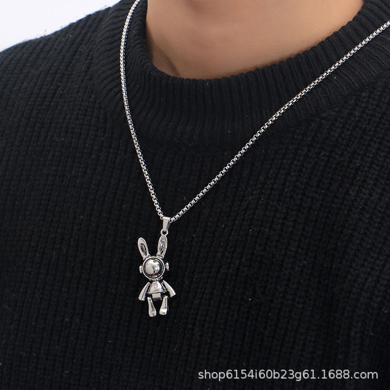 Mechanical rabbit necklace