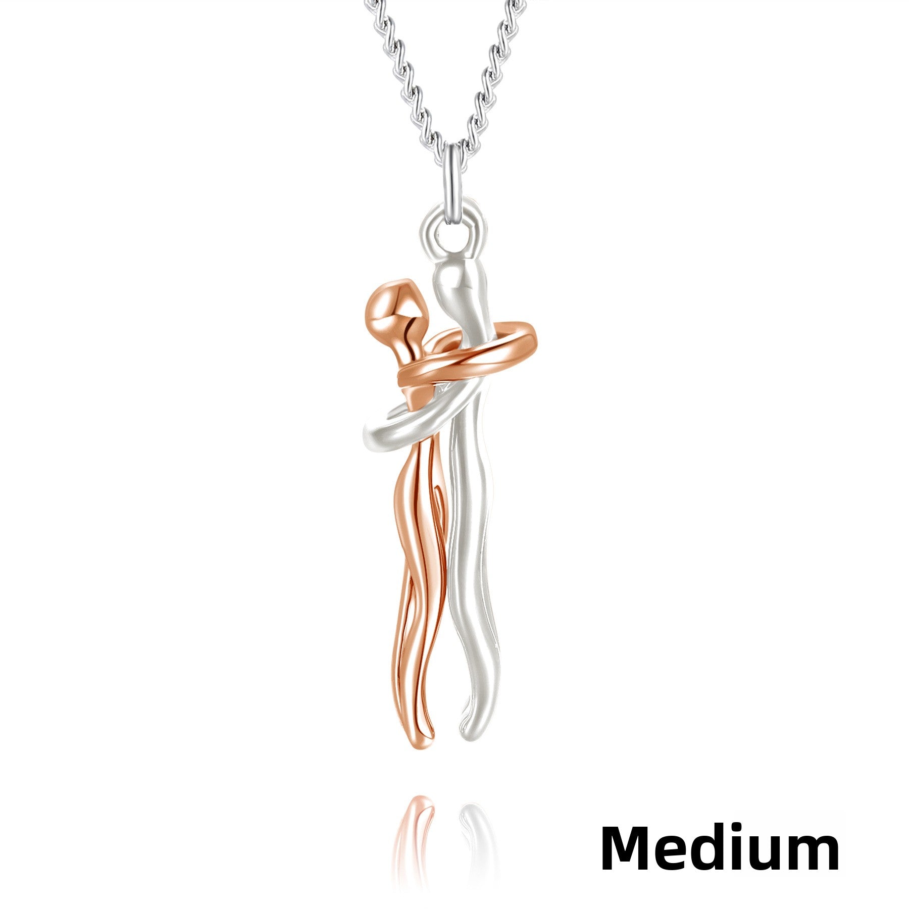 Couple Embrace Pendant Necklace