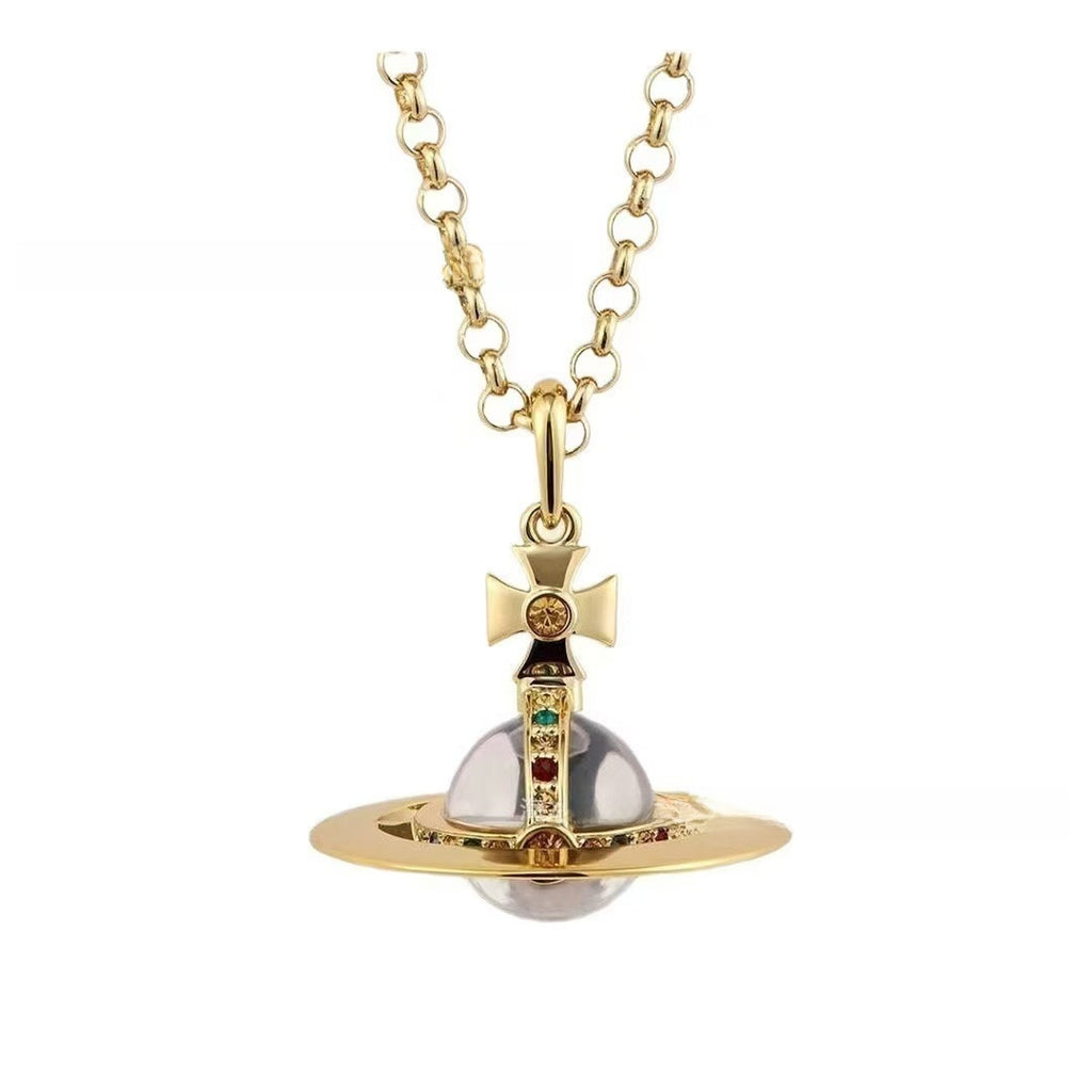 Fashion Saturn Pendant Necklace for Women