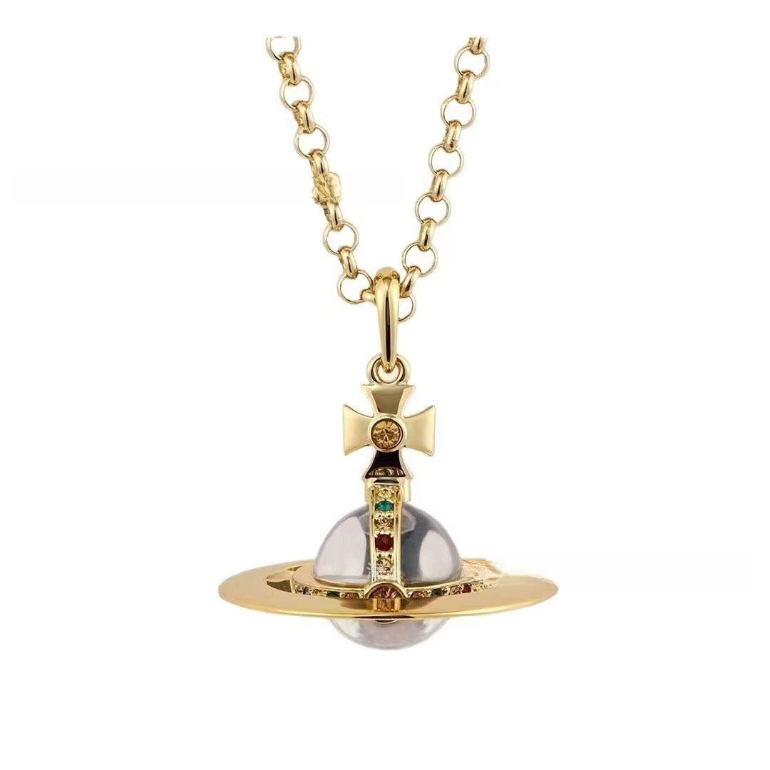 Fashion Saturn Pendant Necklace for Women