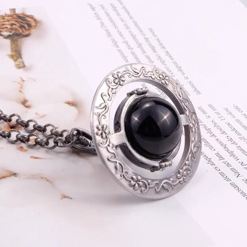 Carved Orb Titanium Steel Necklace