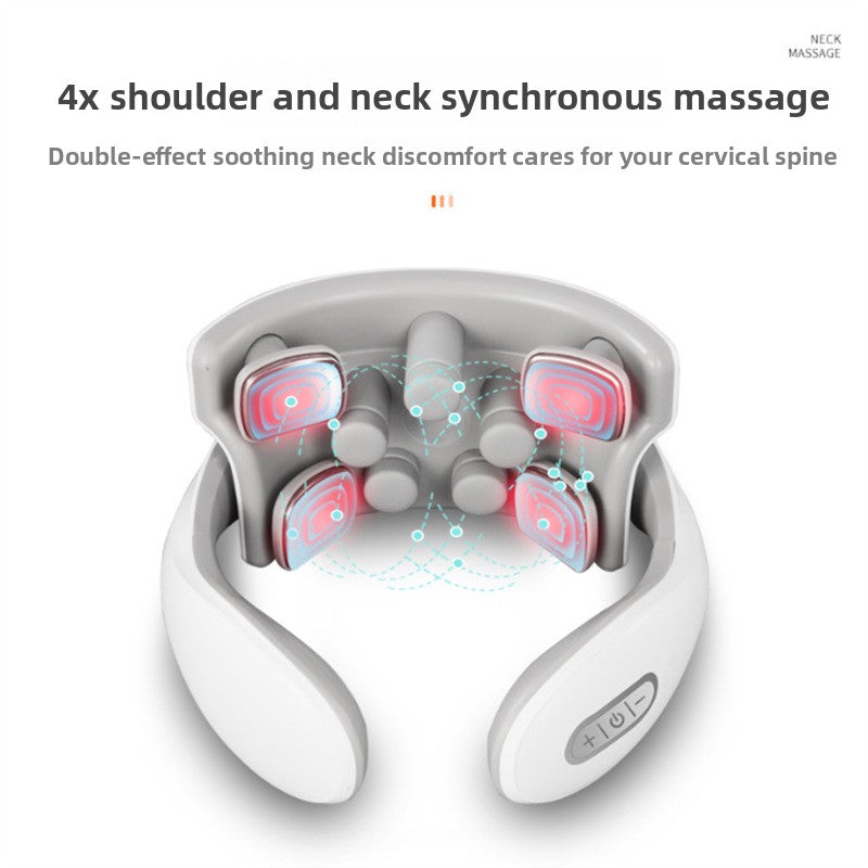 Cervical spine massager electric portable intelligent pulse neck neck neck shoulder neck physiotherapy hot compress artifact cervical spine massager