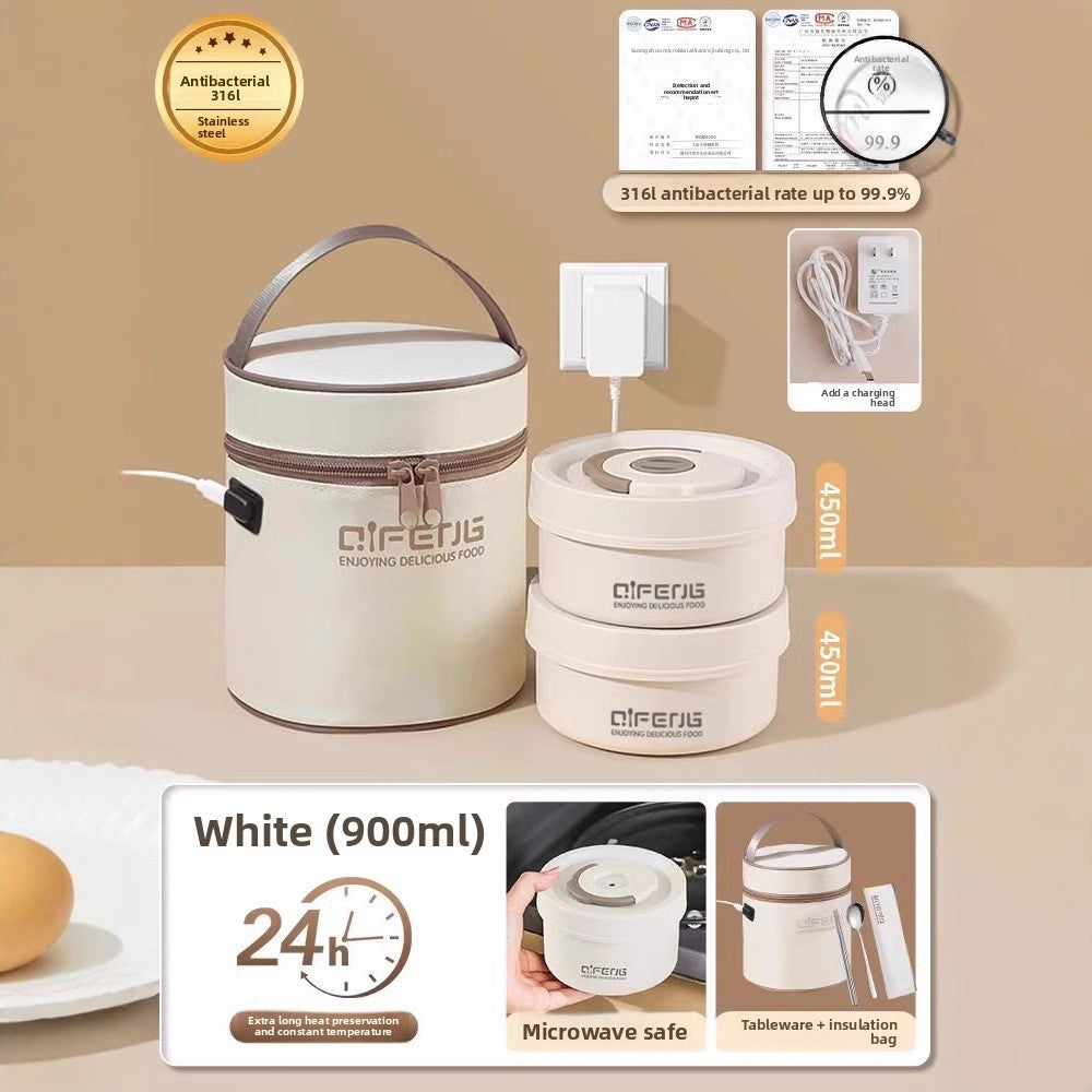 Electric Insulated Lunch Box with Heating and Microwave Safe
