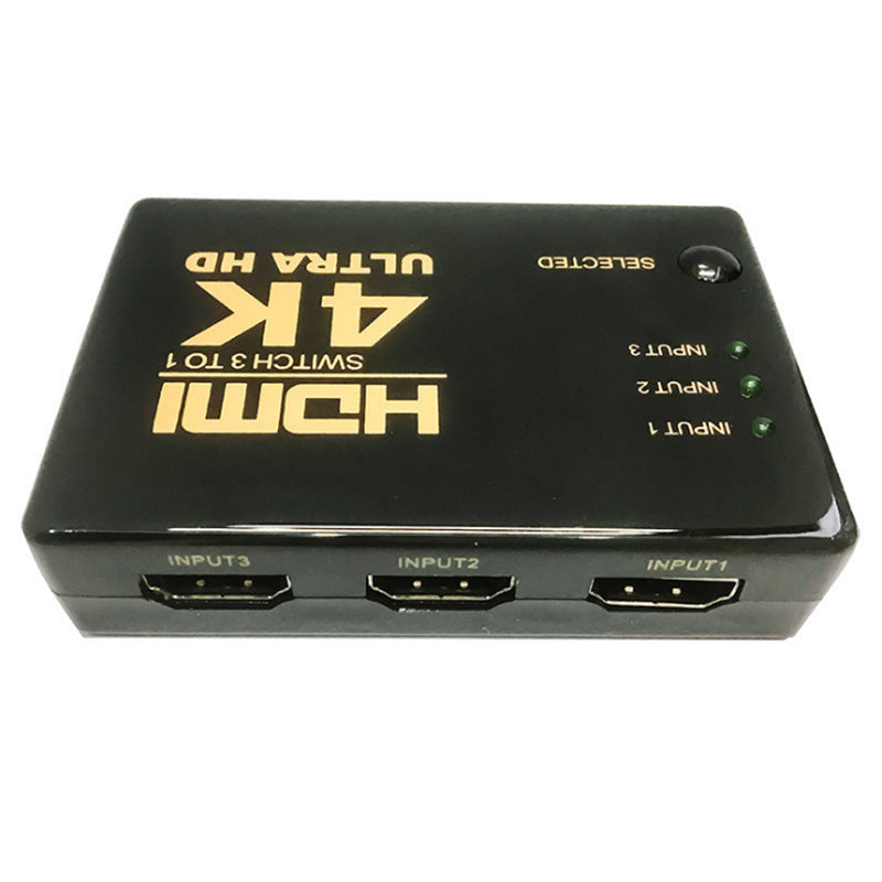 HDMI 1.4 Switcher 3-in-1 Out with Remote for 4K/2K