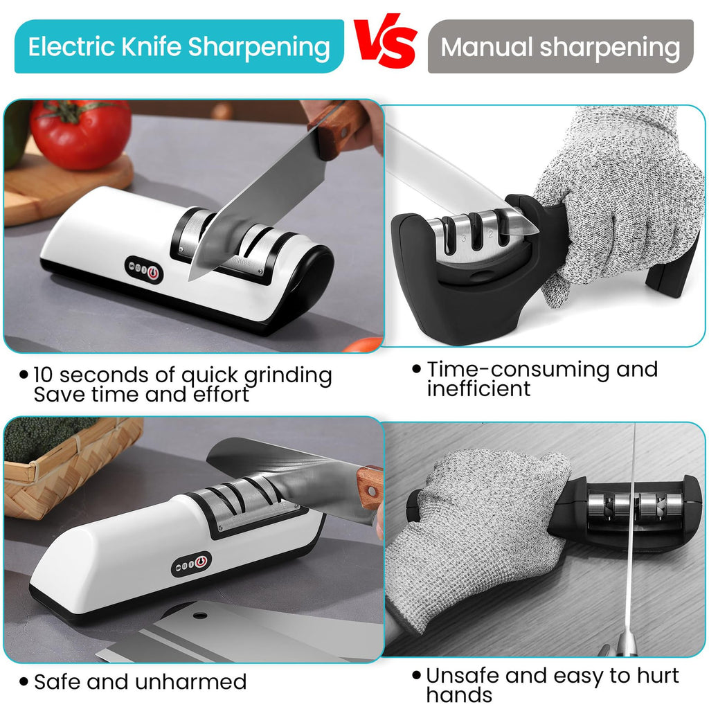 Electric Knife Sharpener with Rechargeable Battery