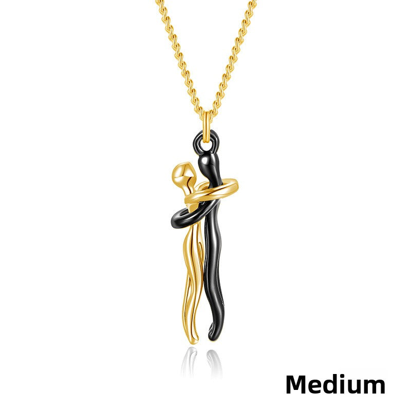 Couple Embrace Pendant Necklace