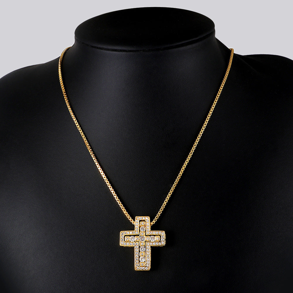 Full diamond cross necklace