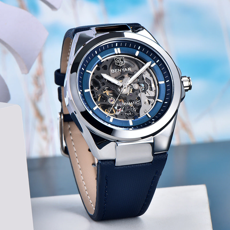 Benyar Automatic Skeleton Dial Men's Watch