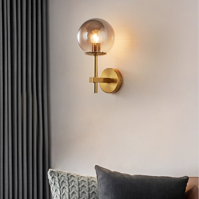 Light Luxury Living Room Electroplated Bedroom Bedside Wall Lamp Modern Creative Sofa Iron Decorative Pendant Background Wall Wall Lamp