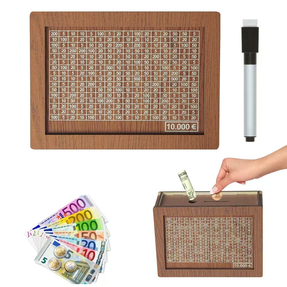 Cross-border Money Box with Counter home quality Counter wooden piggy bank crafts wooden ornaments