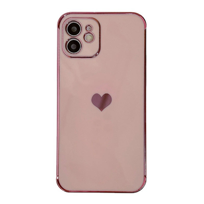 Electroplated love Apple 15 Side phone case