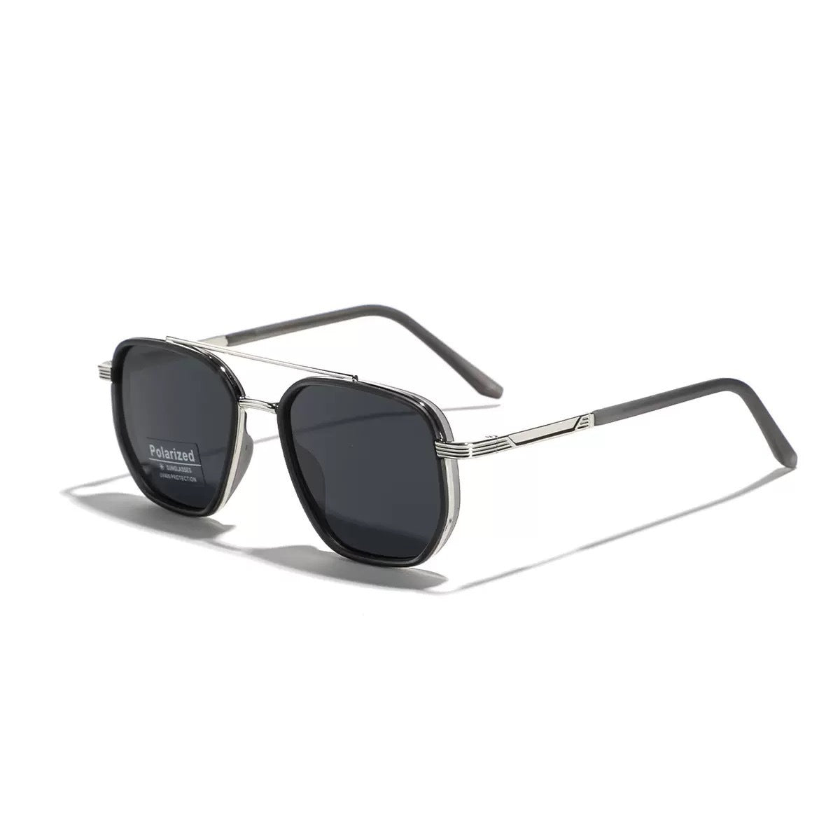 Semi-Metal Large Square Frame Sunglasses for Men