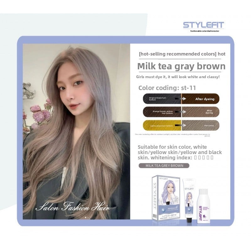 Ammonia-Free Plant-Based Hair Dye Cream for Gray Hair Coverage