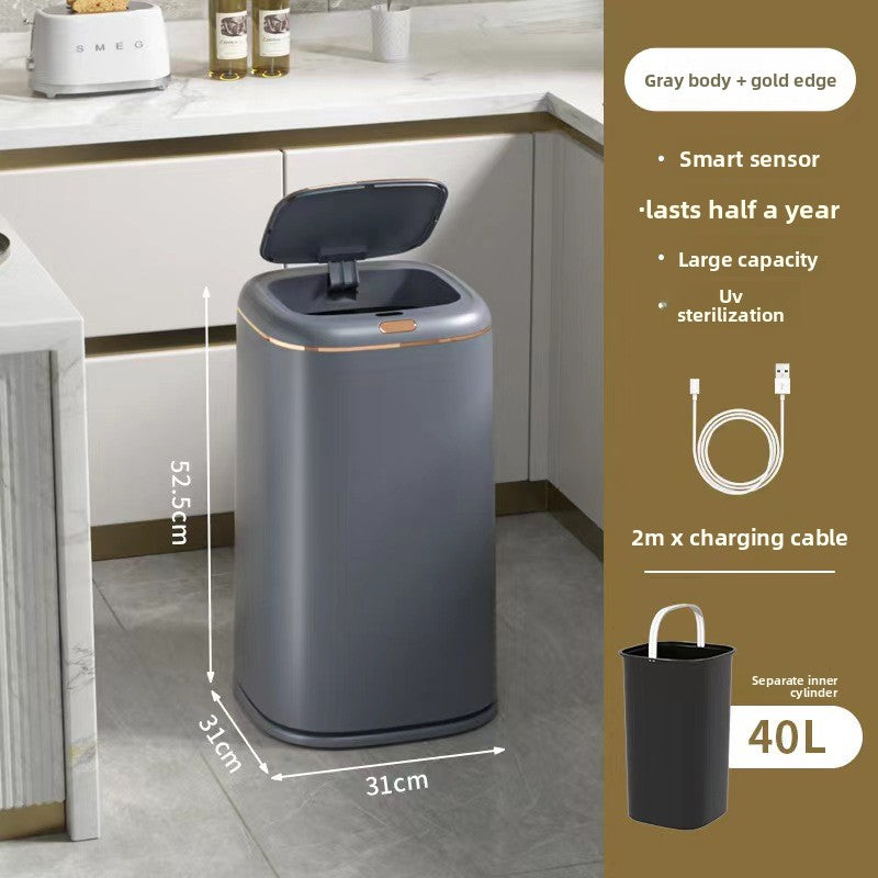 Automatic Smart Induction Trash Can with Large Capacity