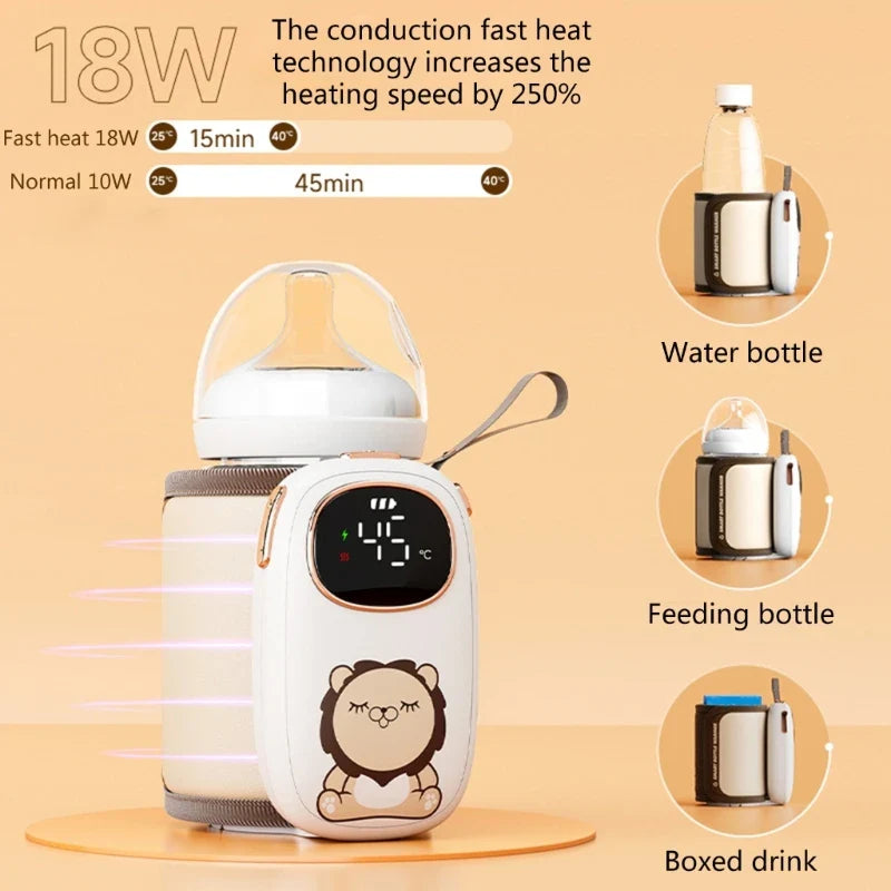 Baby Rechargeable Bottle Thermal Sleeve Soaking Milk Out Portable Warm Milk Warmer Thermostatic Heating Milk Mixing Cup Sleeve