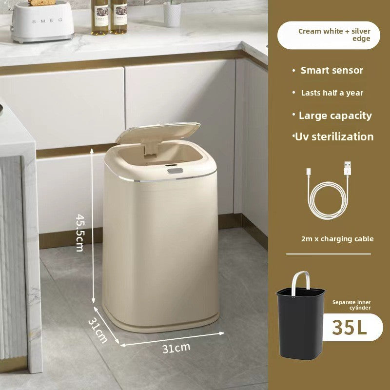 Automatic Smart Induction Trash Can with Large Capacity