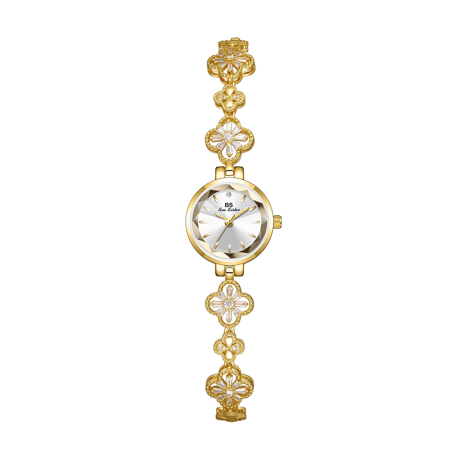 BS Four-leaf Clover Lucky Zircon Women's Chain Watch