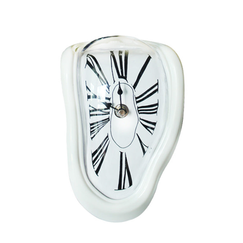 A distorted Roman numeral wall clock