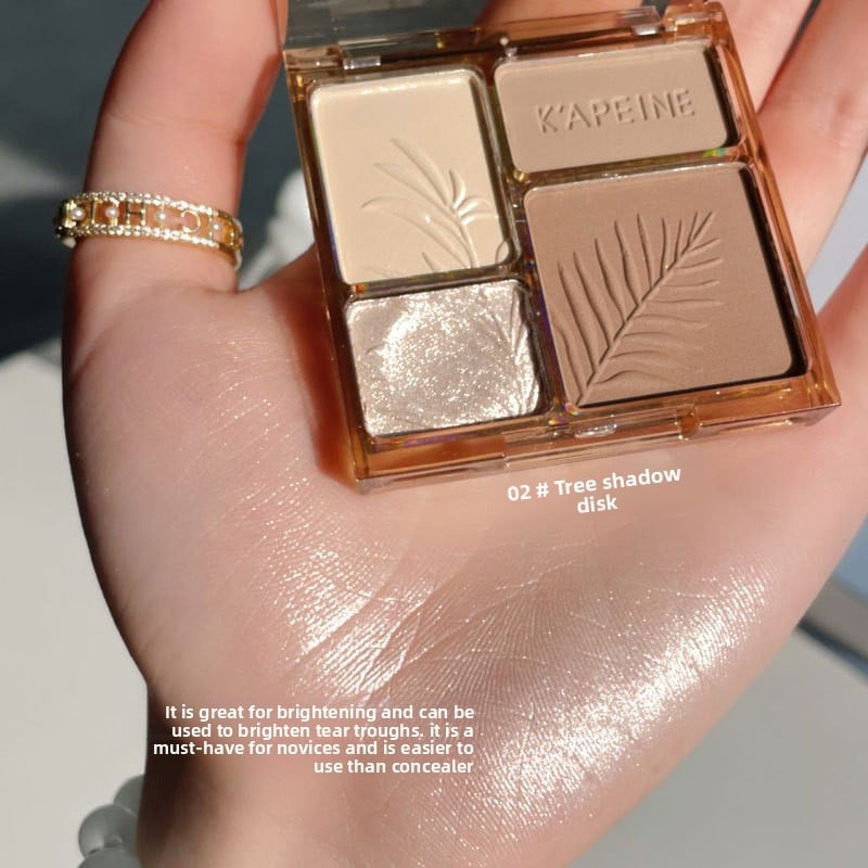 Four-color high-gloss repair plate shadow Pearl matte brightening glitter powder high-gloss powder cake repair plate natural three-dimensional cross-border