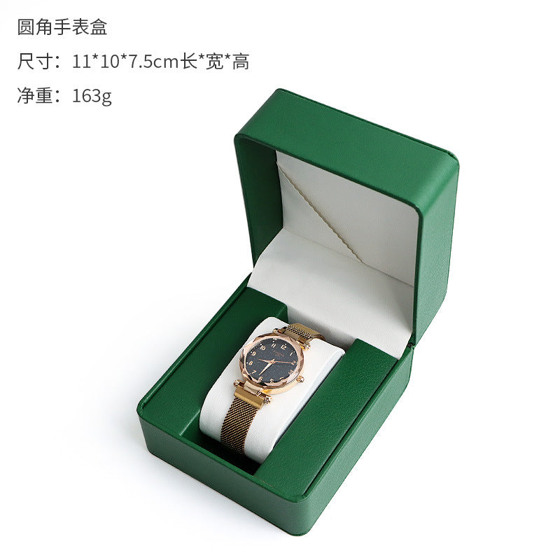 Advanced sense PU car line watch box business pocket watch watch portable zipper fashion jewelry box storage cross-border