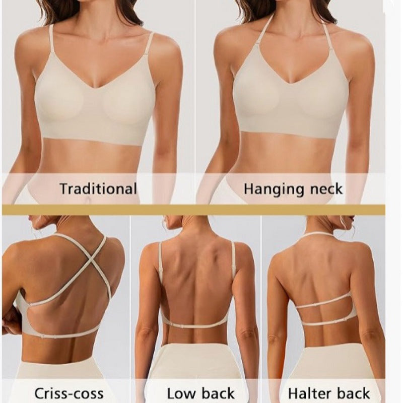 French Seamless Backless Bra with Adjustable Straps