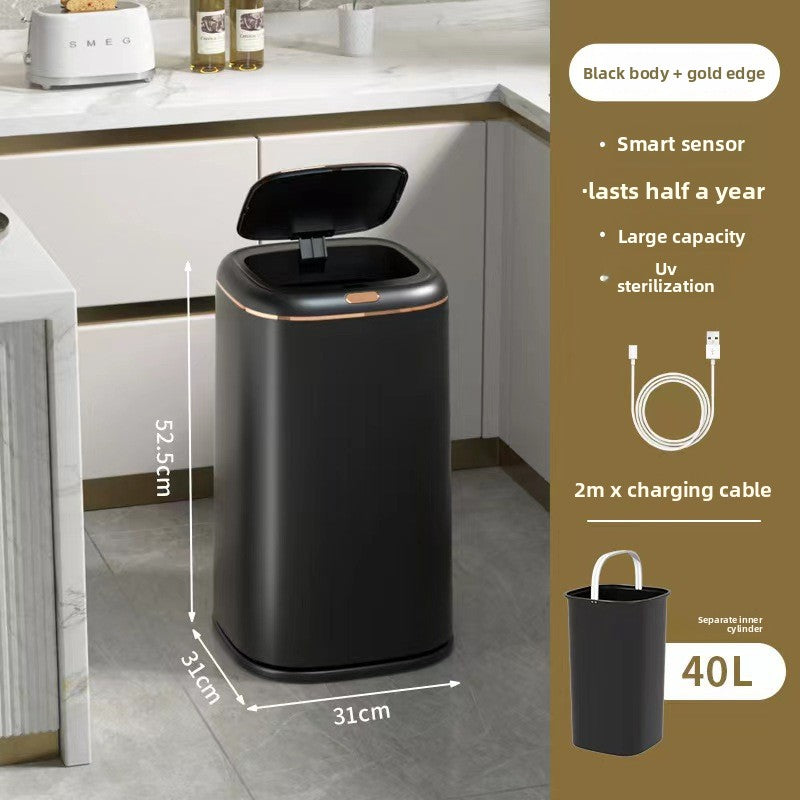 Automatic Smart Induction Trash Can with Large Capacity