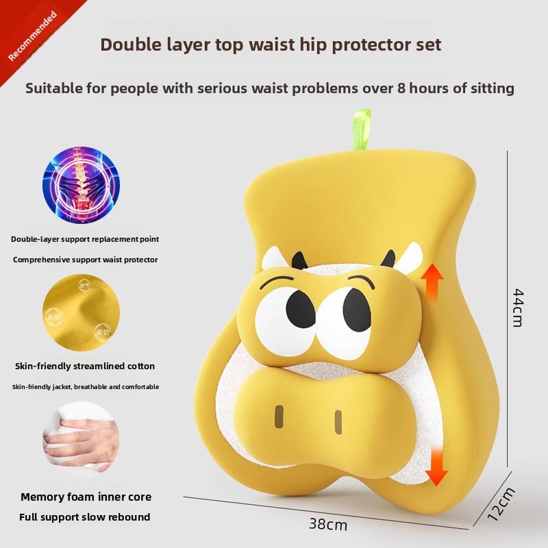Ergonomic Memory Foam Back Support Cushion for Office Chair
