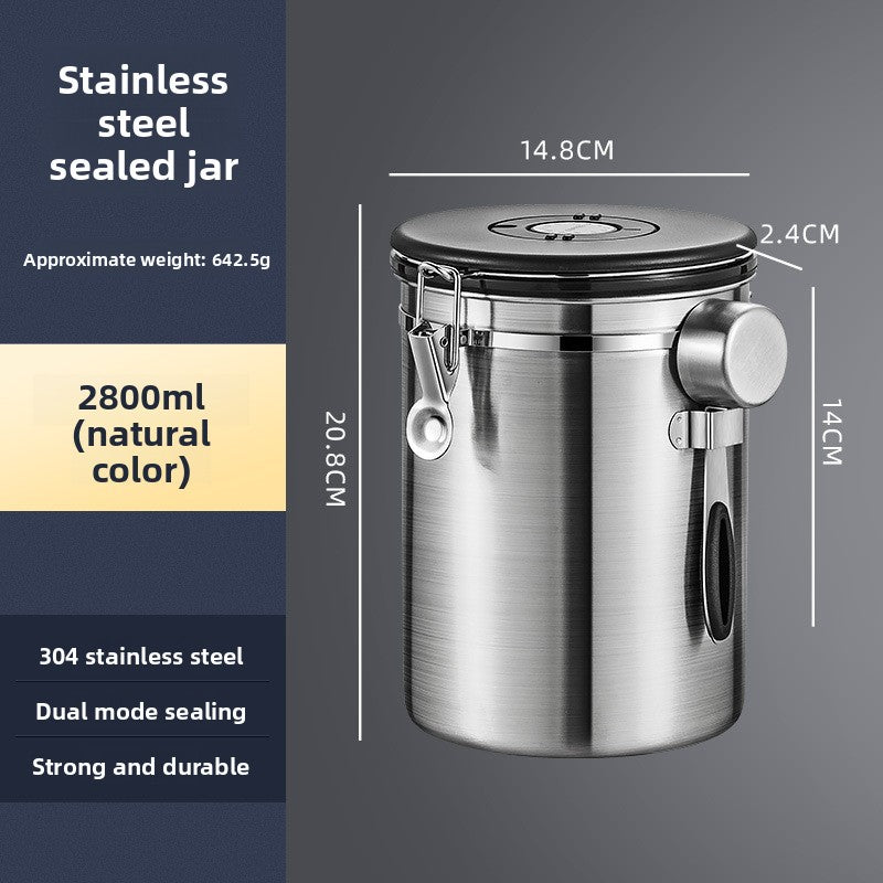 Coffee Bean Stainless Steel Sealed Container