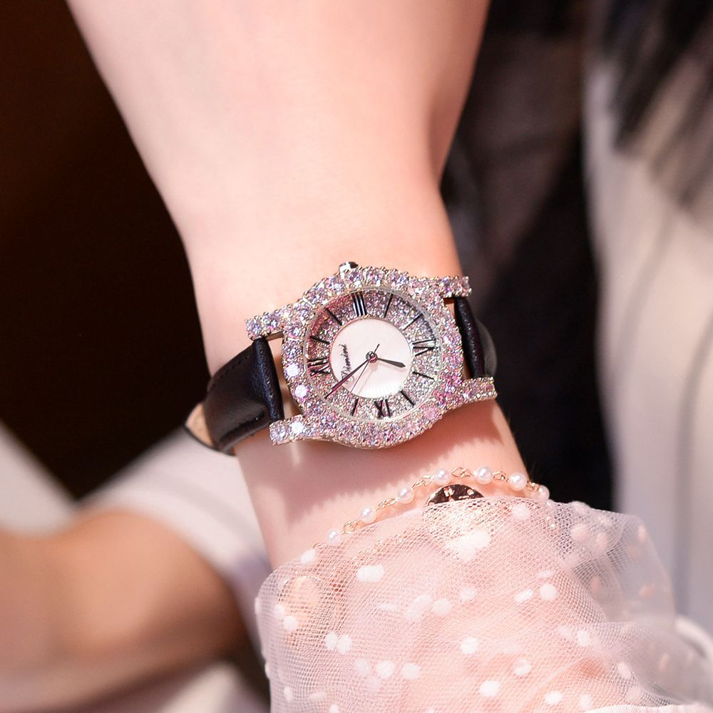 Diamond Starry Sky Women's Leather Strap Watch