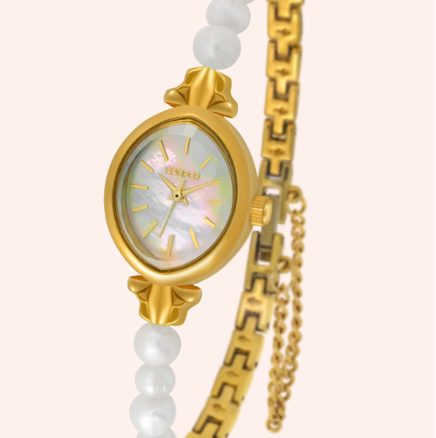 Ins Style Pearl Bracelet Women's Quartz Watch Simple Light Luxury Retro Fashion Elegant Niche Trend High Beauty Value