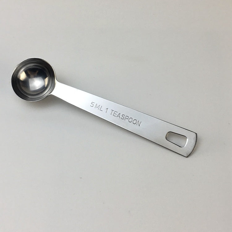 Stainless steel square-handled measuring spoon