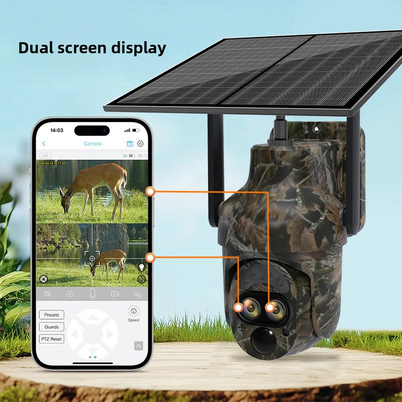 12x Zoom Solar Camouflage Outdoor 4G Surveillance Camera