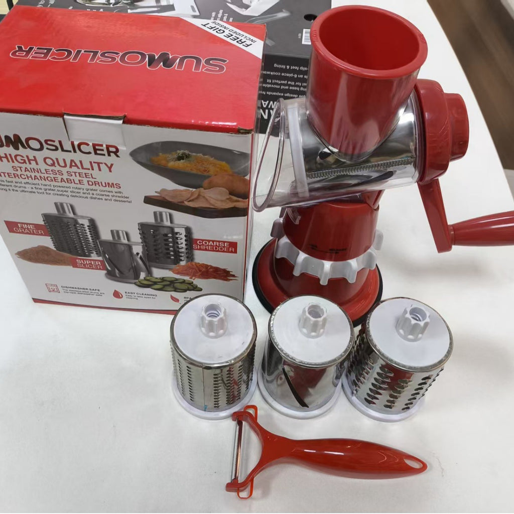 Multifunctional Hand-Cranked Vegetable Slicer with Grater