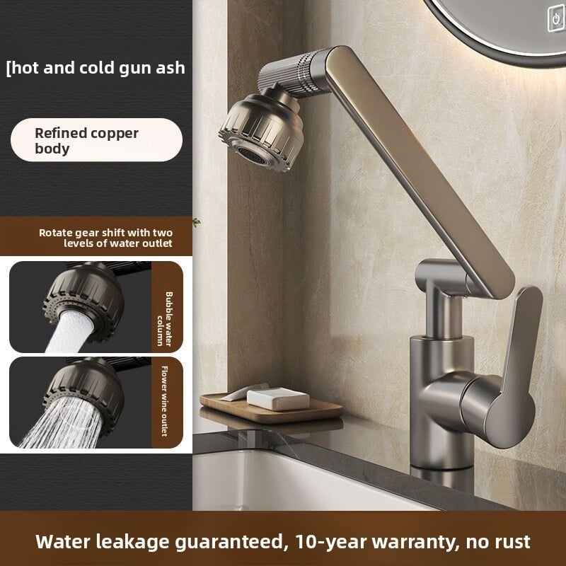 Hot and cold swivel faucet