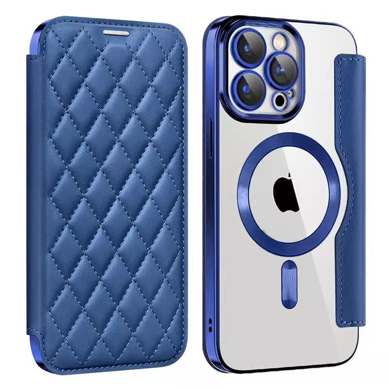 Magnetic Flip Card Leather Case
