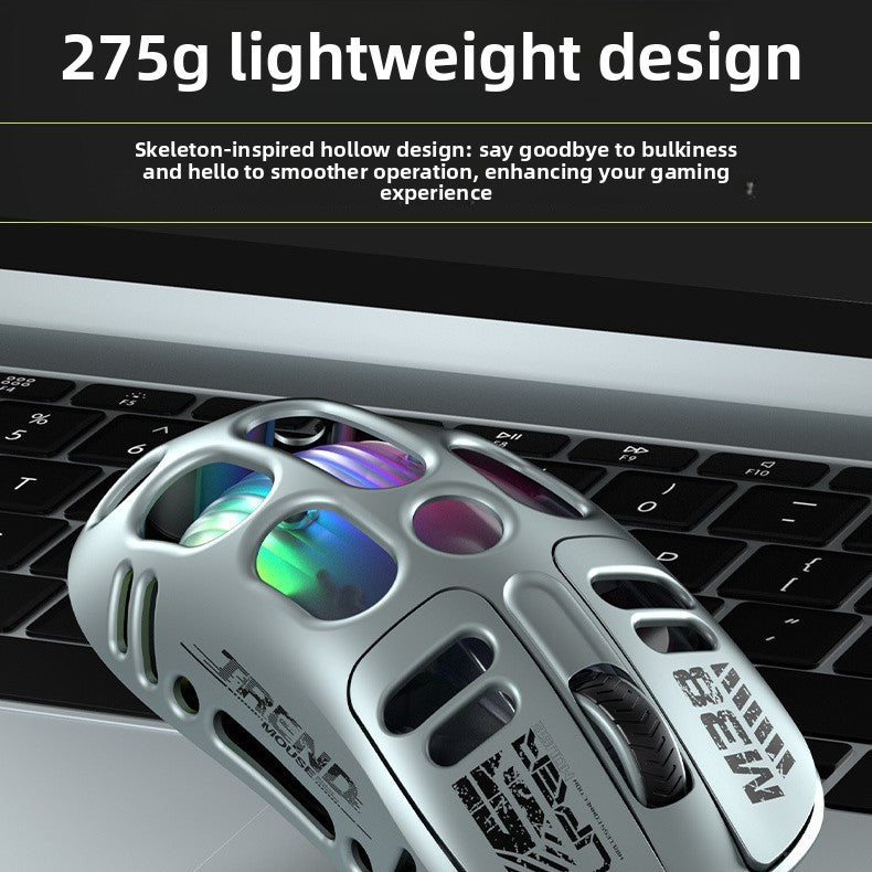 Hollow-out Wireless Gaming Mouse with Three-mode Connectivitye