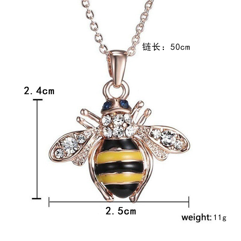 Bee Citrine Drop Fashion Necklace