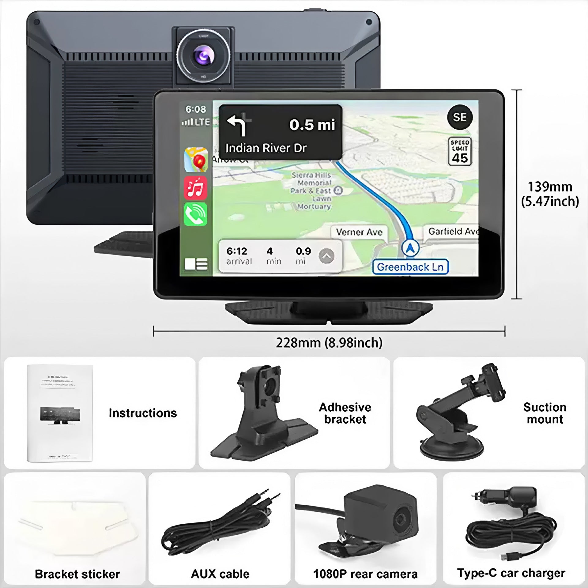 Car DVR Recorder Front Rear Camera