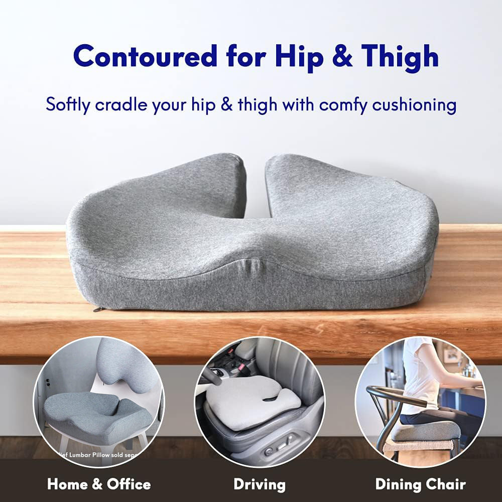 Office Memory Foam Waist Cushion, Buttocks Hemorrhoids Cushion, Chair Seat Cushion, Long-Term Sitting Butt Cushion