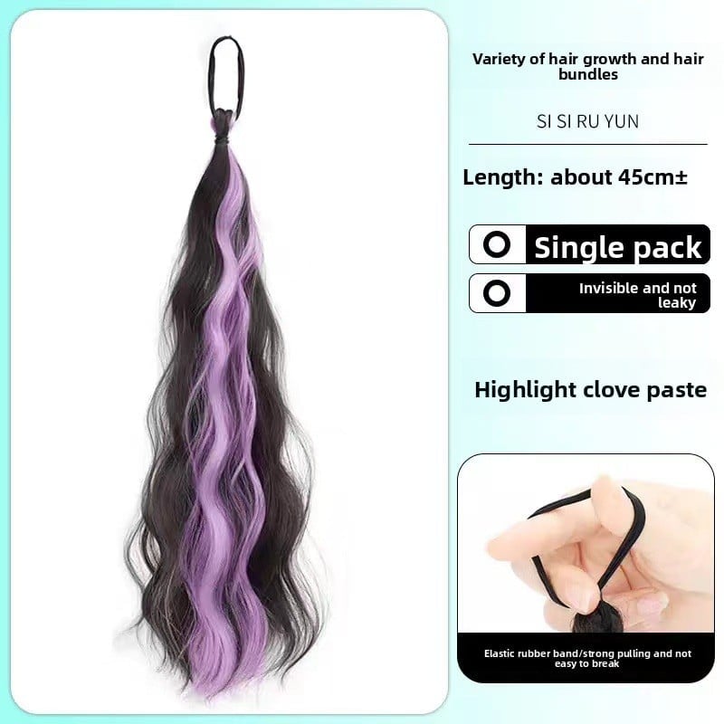 Colorful Hand-Woven Synthetic Hair Ponytail Bundles for Volume & Styling