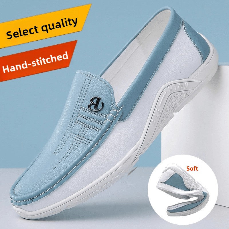 Casual Men's Leather Loafers Slip-On Breathable Driving Shoes