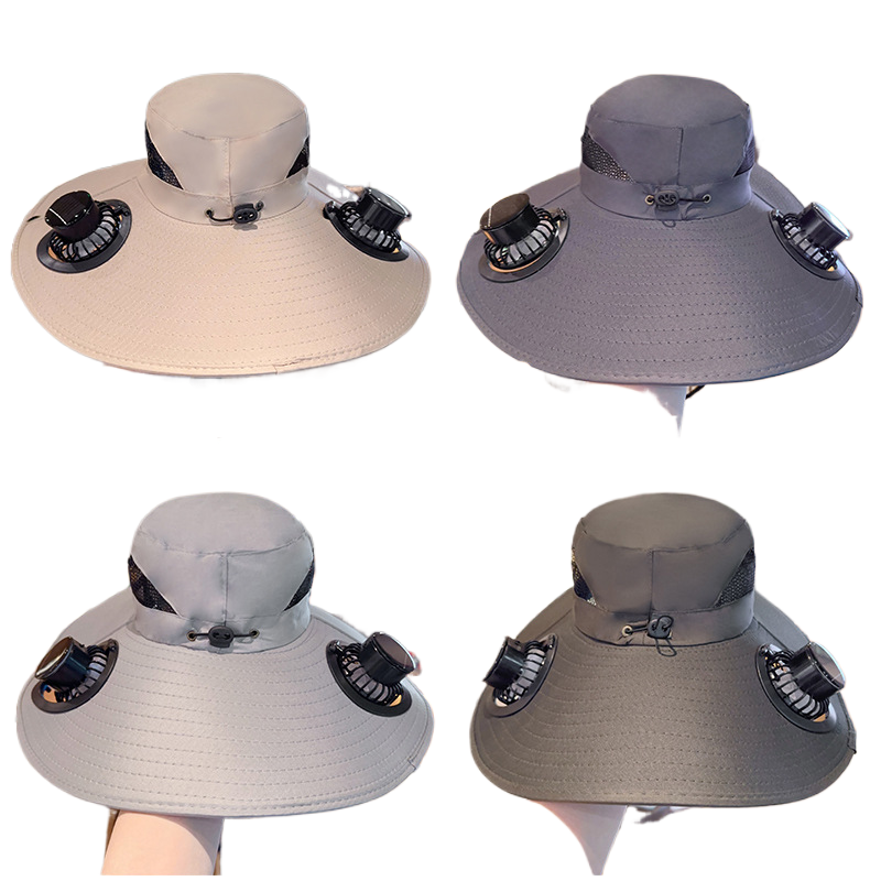 Summer fisherman hat - dual function of solar power and USB charging
