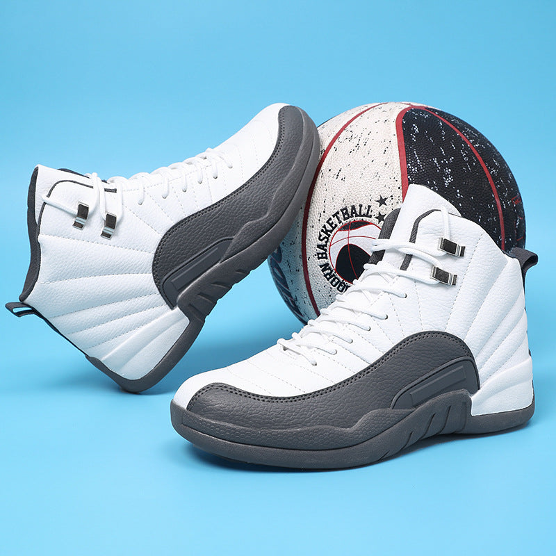Winter men's white high-top sports super-fine shoes