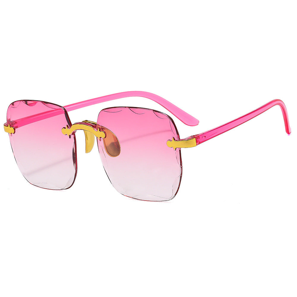 Frameless beveled sunglasses