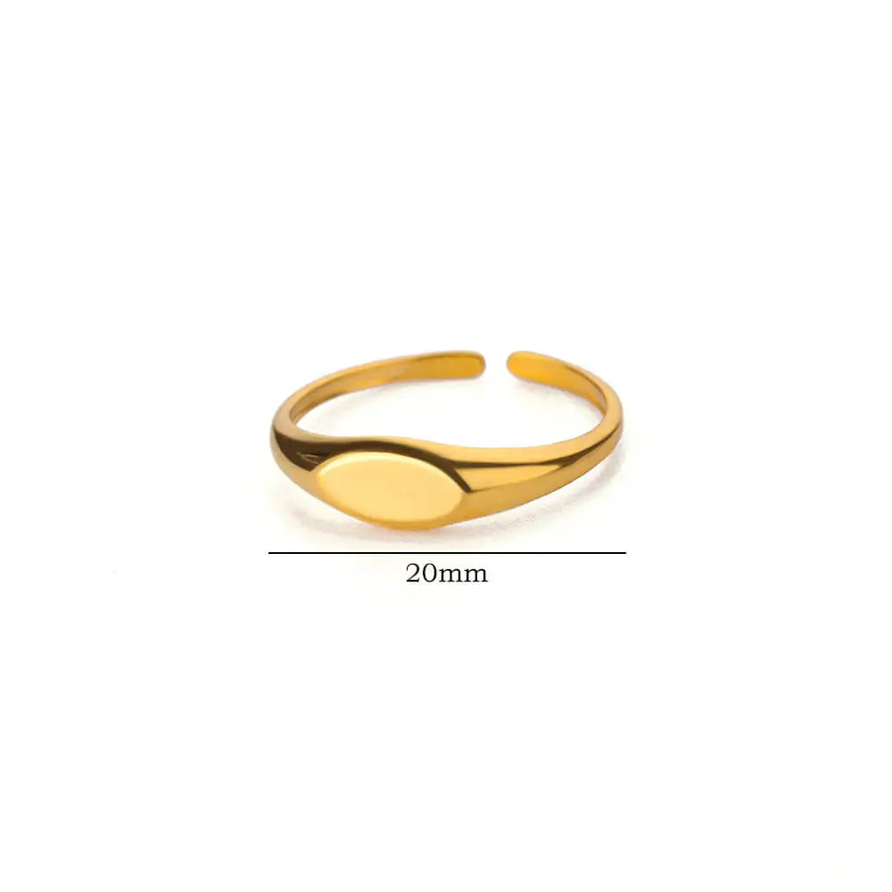 Simple Geometric Adjustable Gold Plated Ring