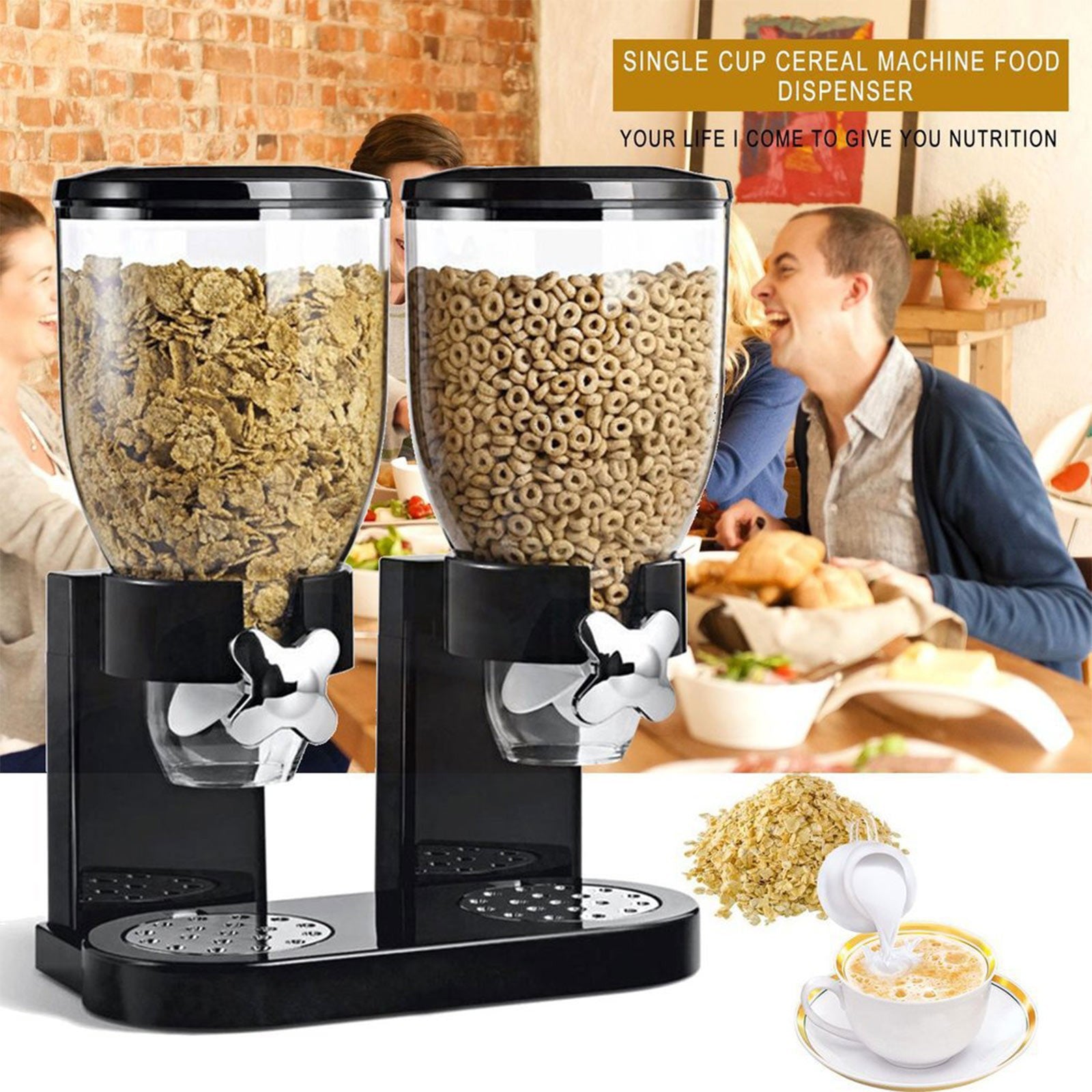 Double-Head 3.5L Plastic Cereal Dispenser