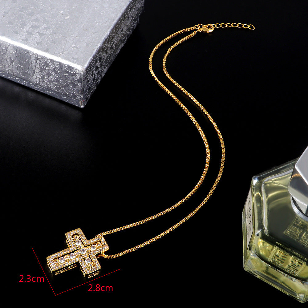 Full diamond cross necklace