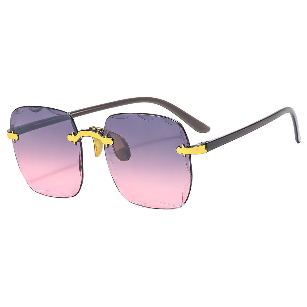 Frameless beveled sunglasses
