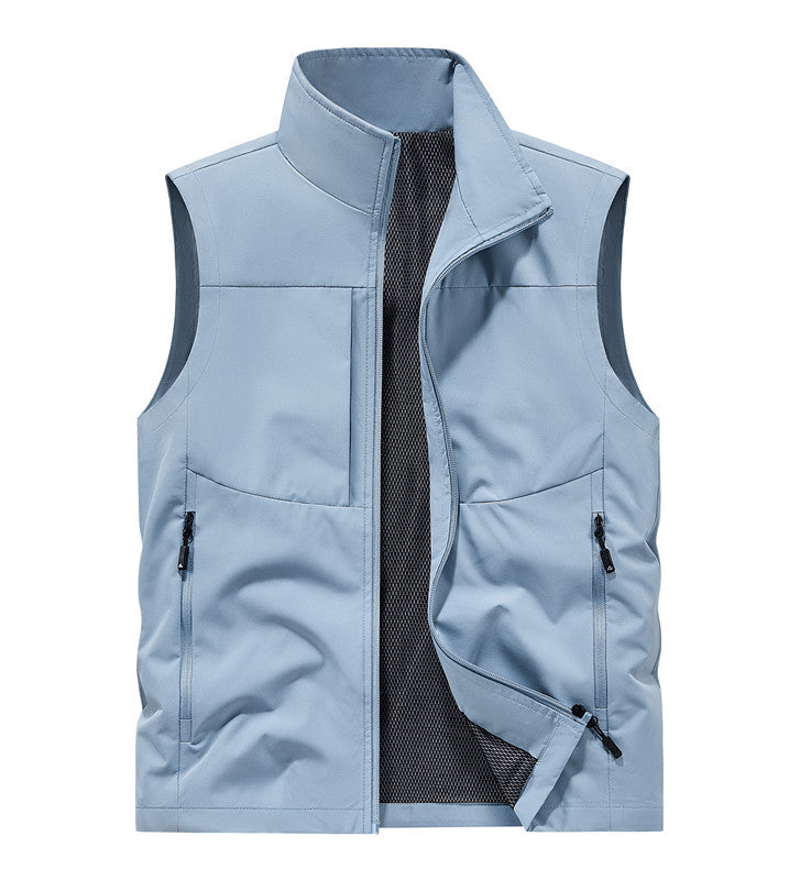 Men's Workwear Vest Waterproof Quick-Drying Multi-Pocket